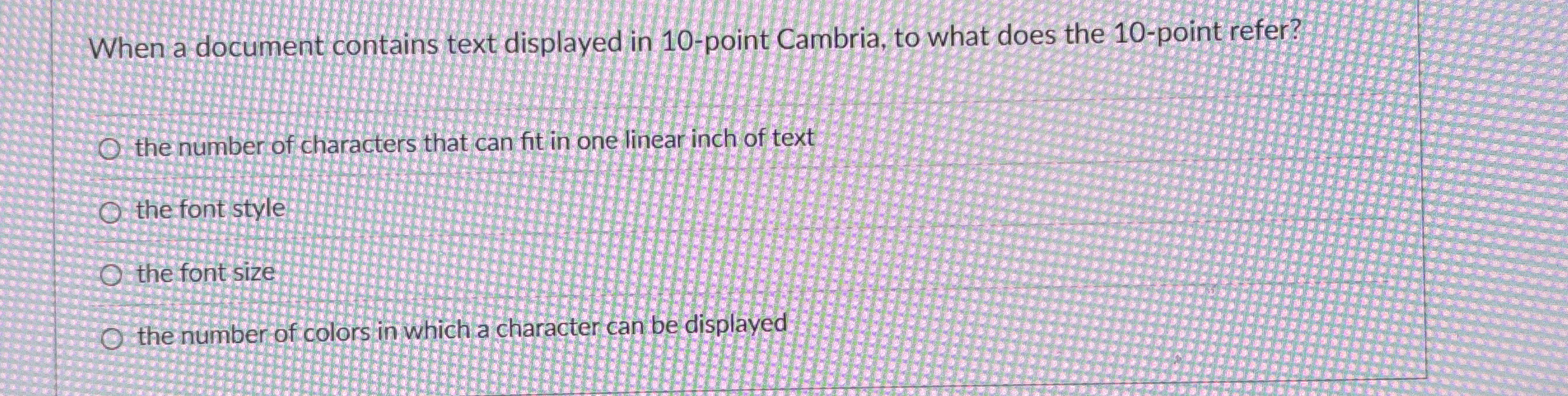 When a document contains text displayed in 1 0 -