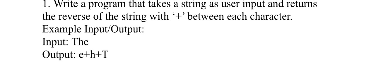 Write a program that takes a string as user input