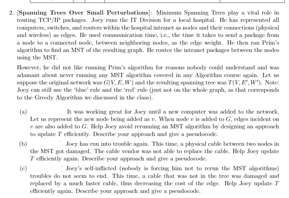 2 . [ Spanning Trees Over Small Perturbations ] :