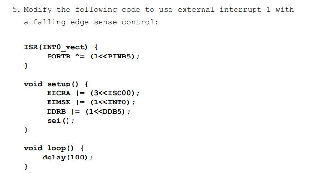 ` ` ` 5 . Modify the following code to use