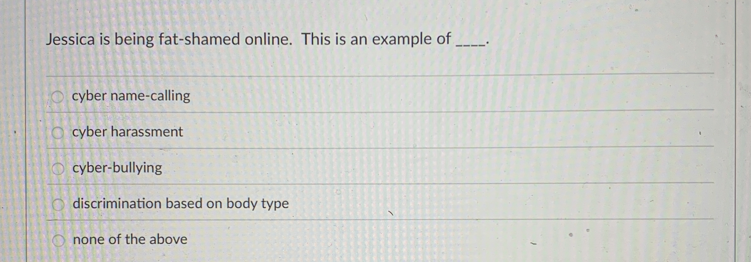 Jessica is being fat - shamed online. This is an