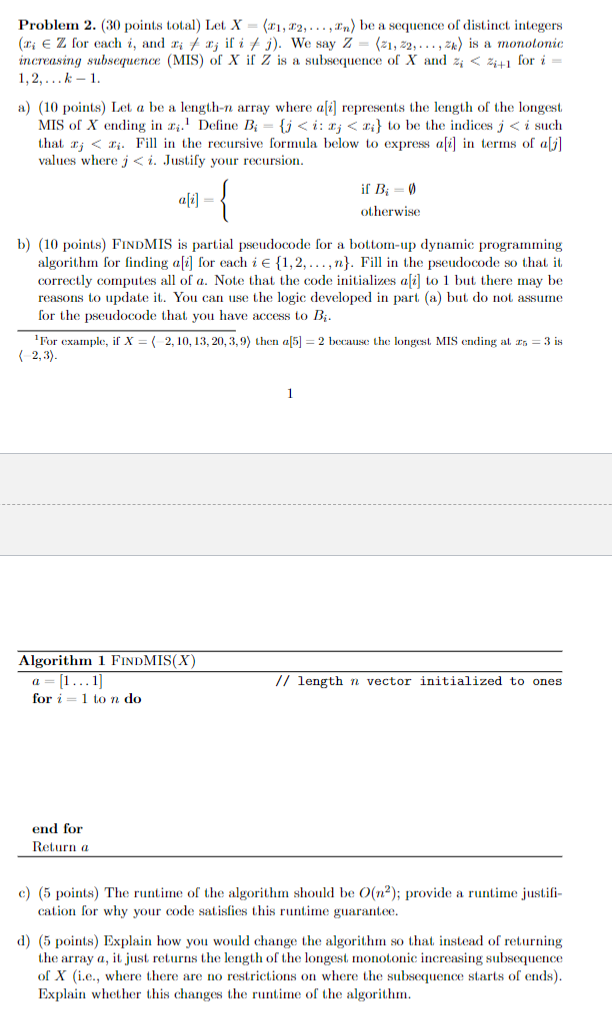 Problem 2 . ( 3 0 points total ) Let x = ( : x 1