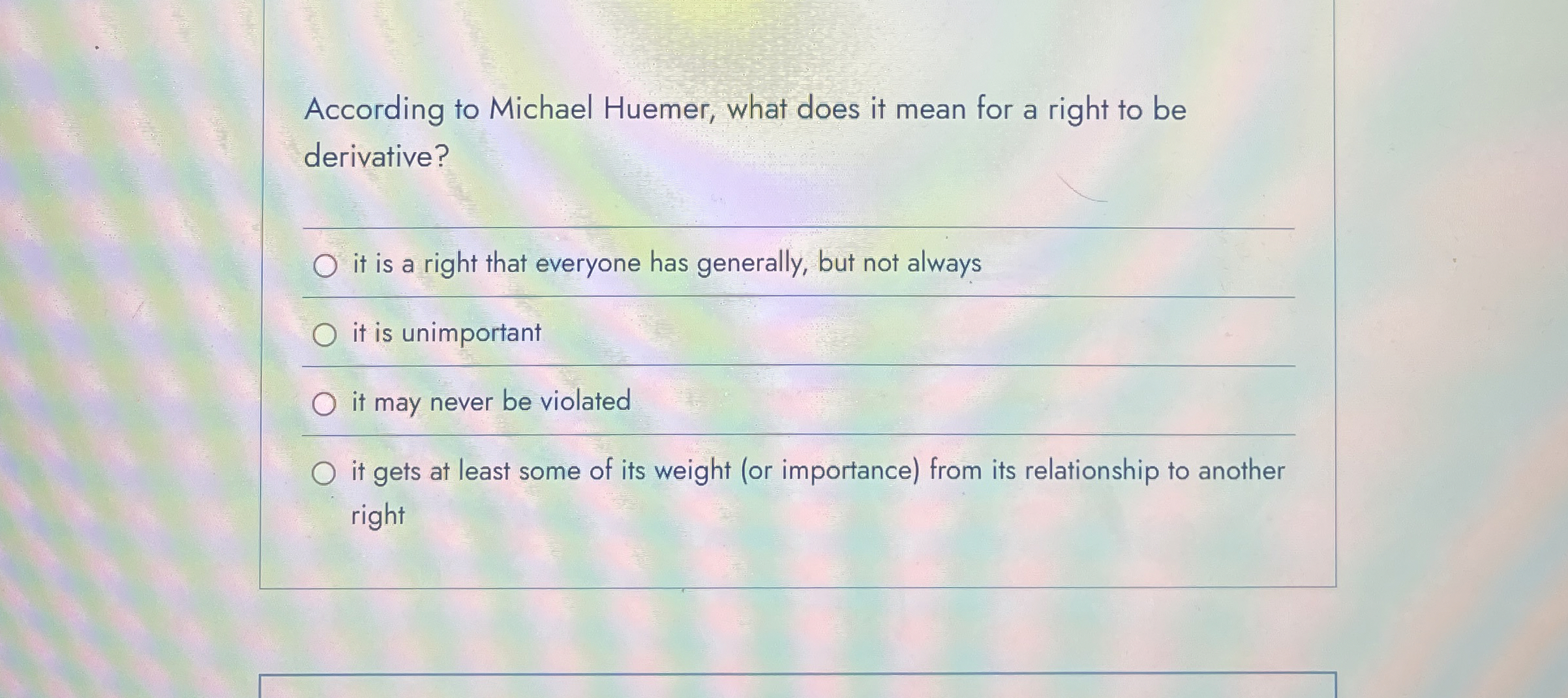 According to Michael Huemer, what does it mean
