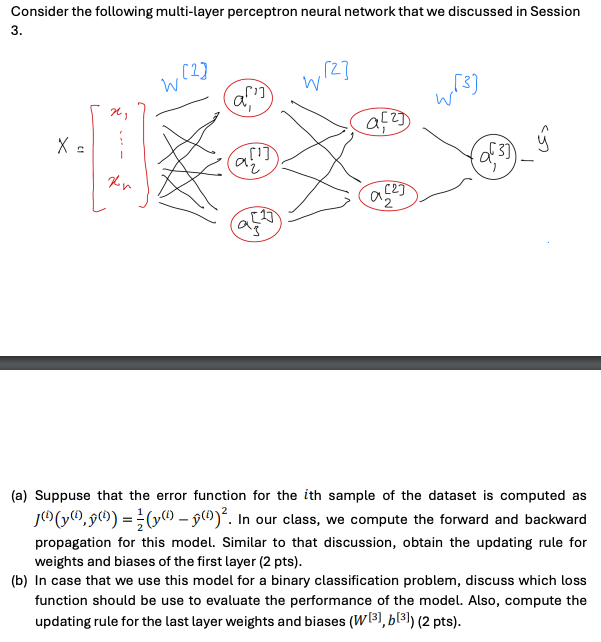 Consider the following multi - layer perceptron