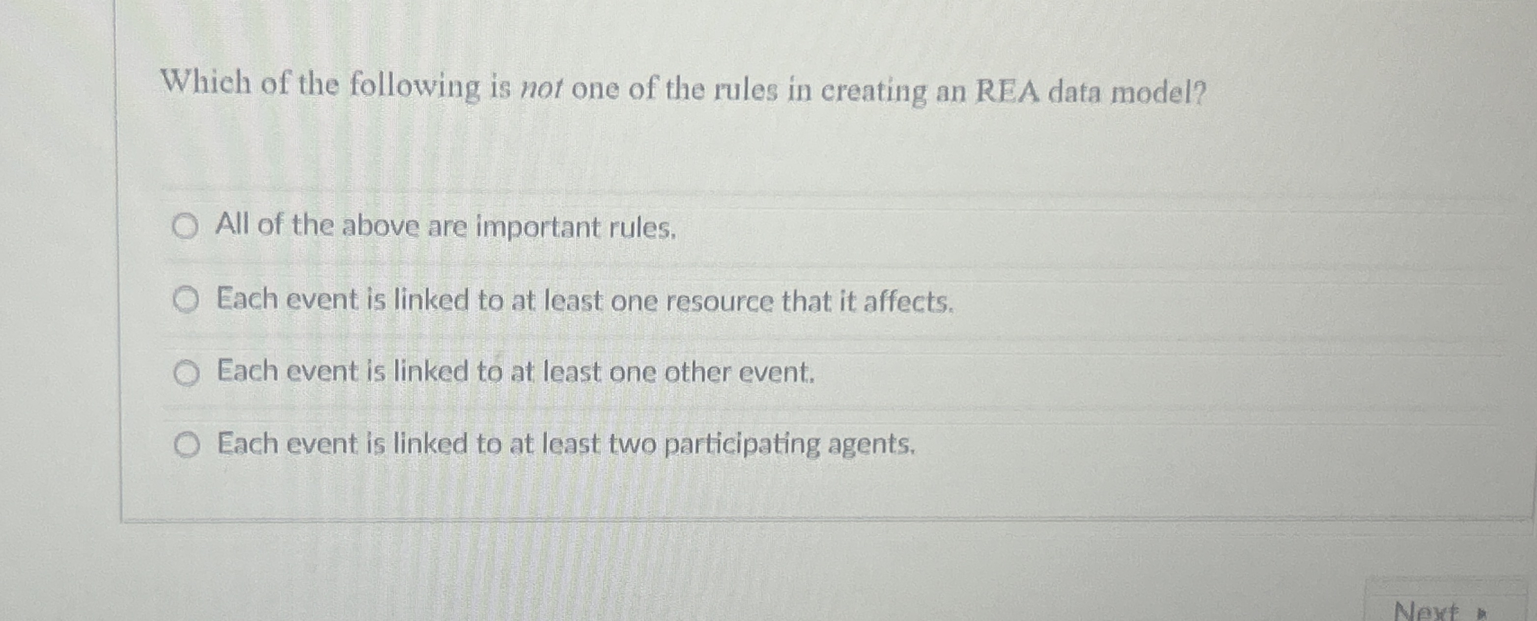 Which of the following is not one of the rules in