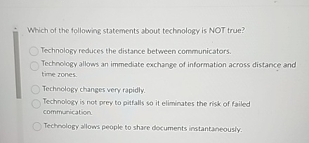 Which of the following statements about