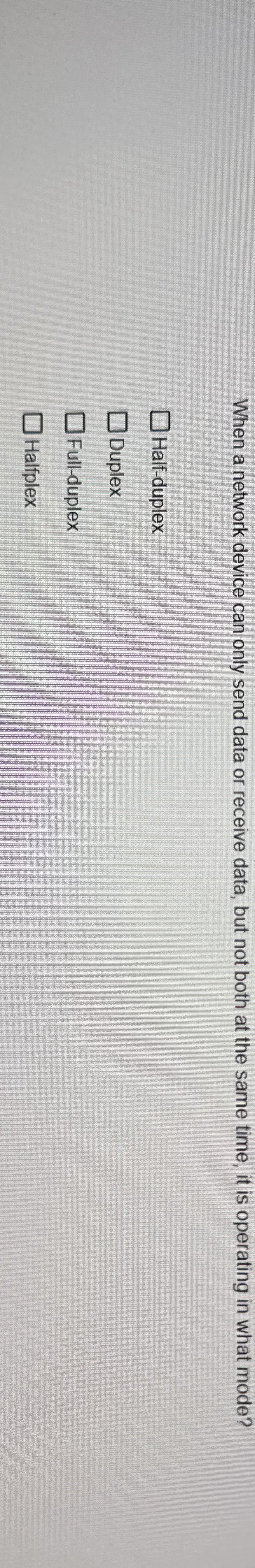 When a network device can only send data or