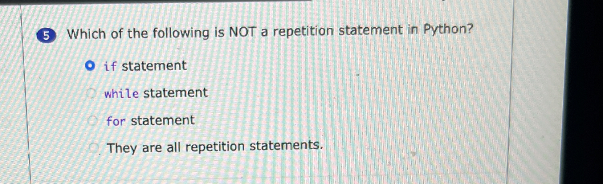 Which of the following is NOT a repetition