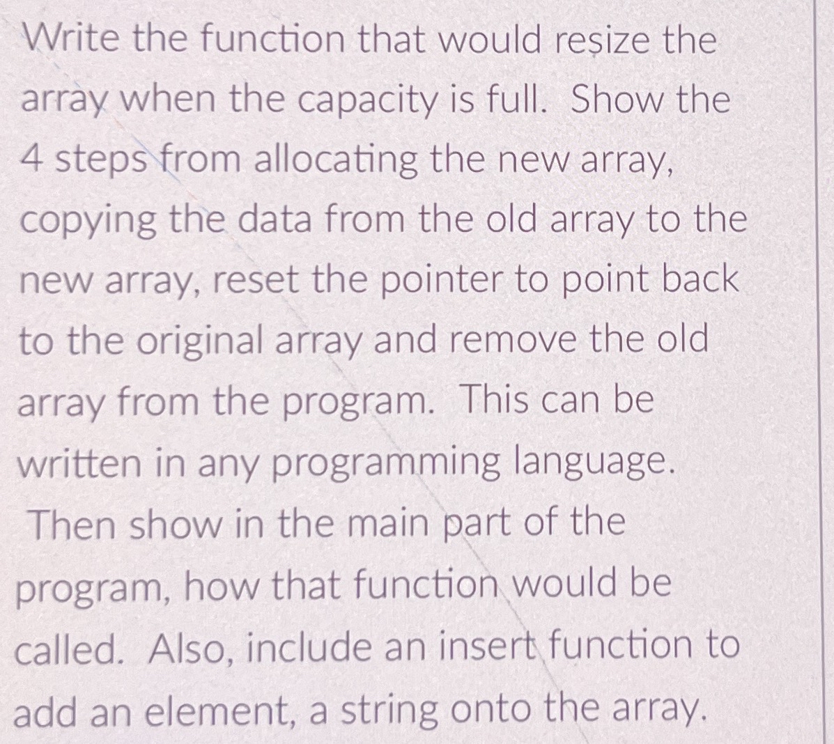 Write the function that would re ize the array