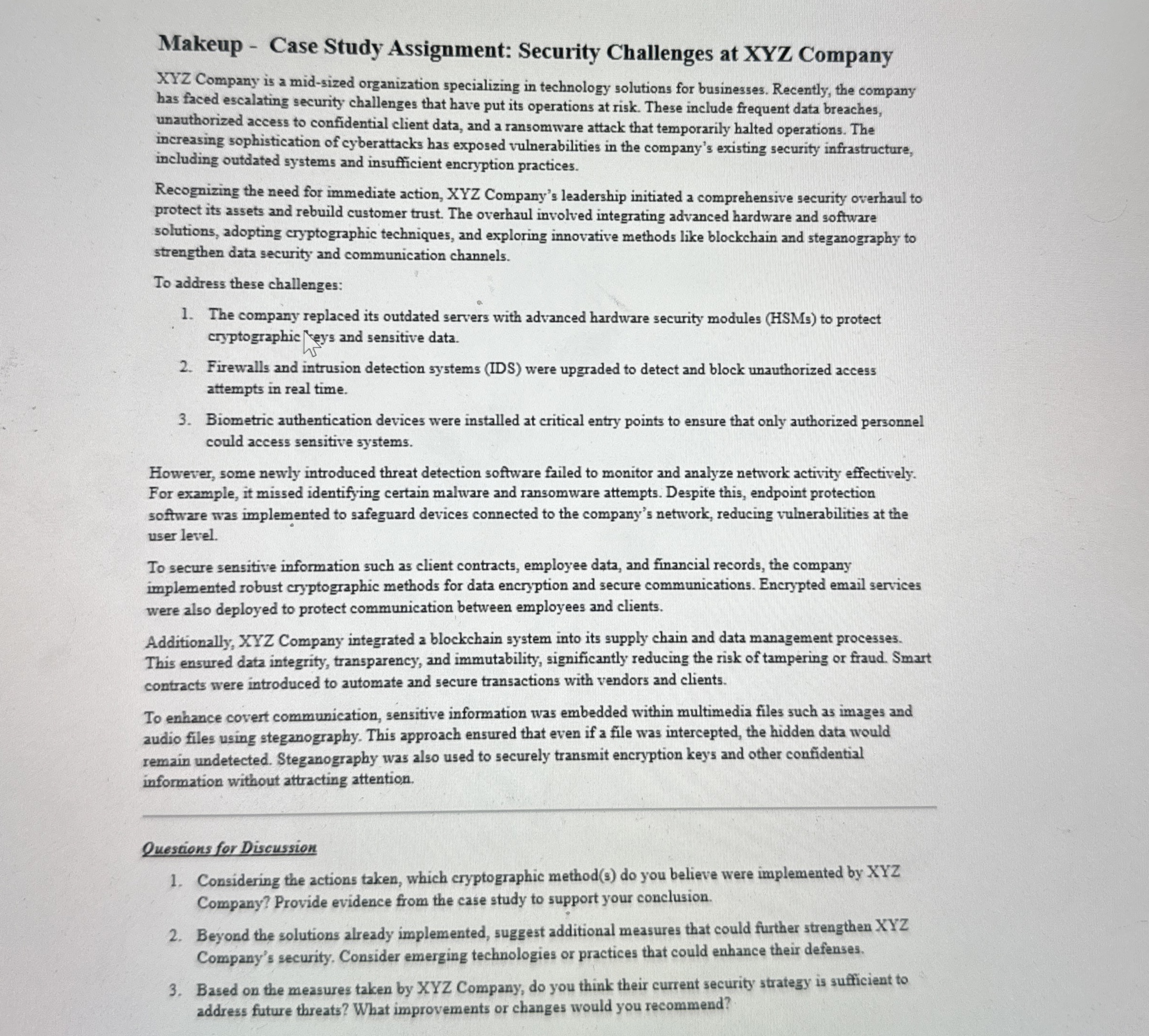 Makeup - Case Study Assignment: Security