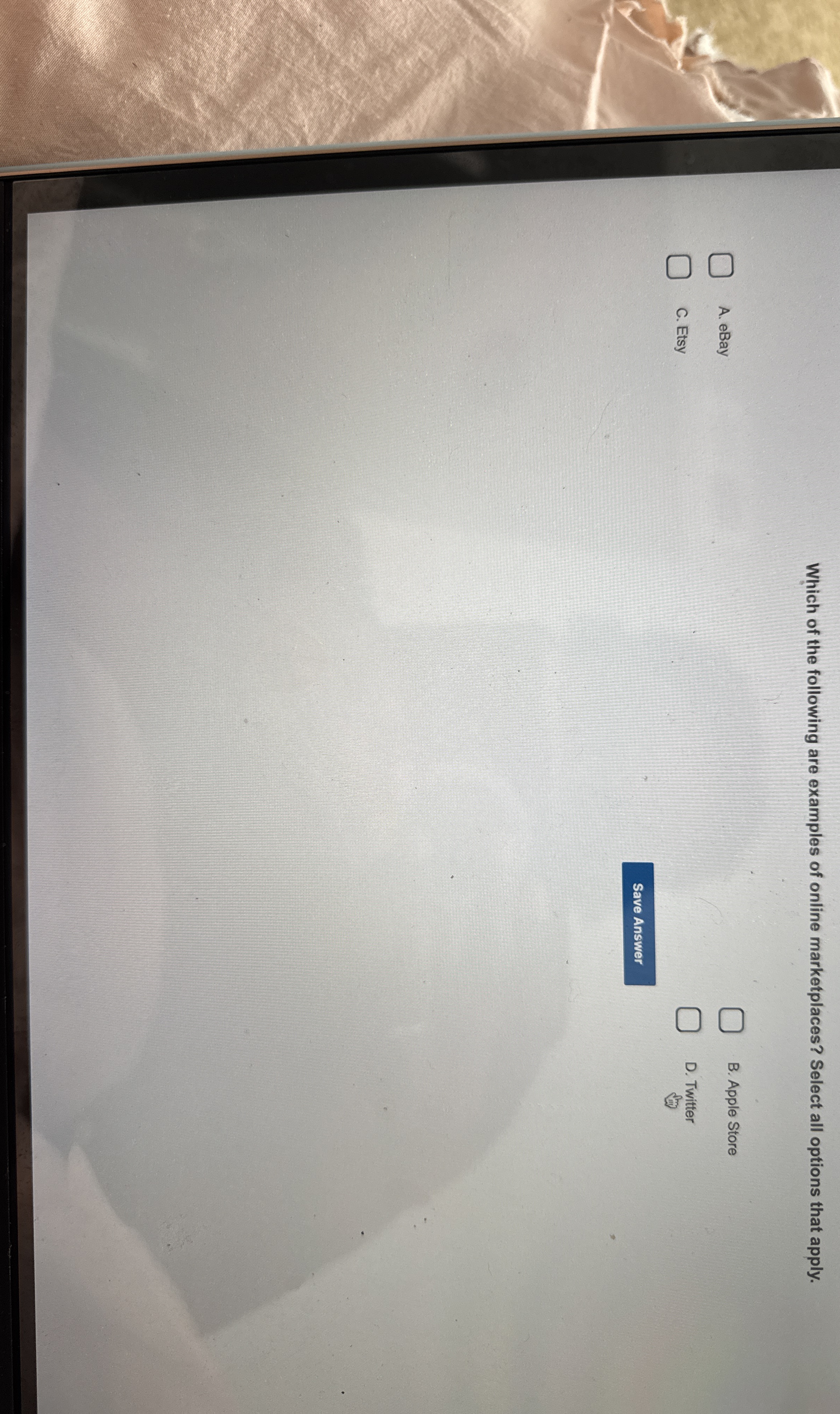 Which of the following are examples of online