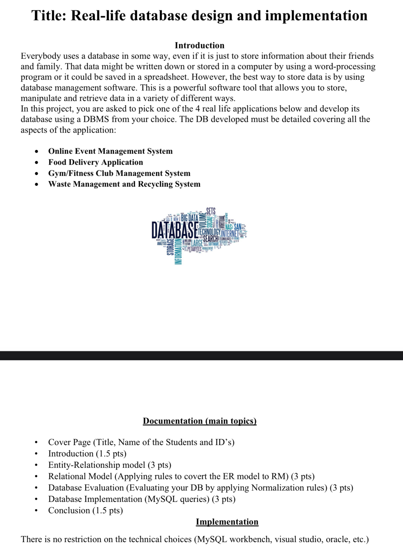 Title: Real - life database design and