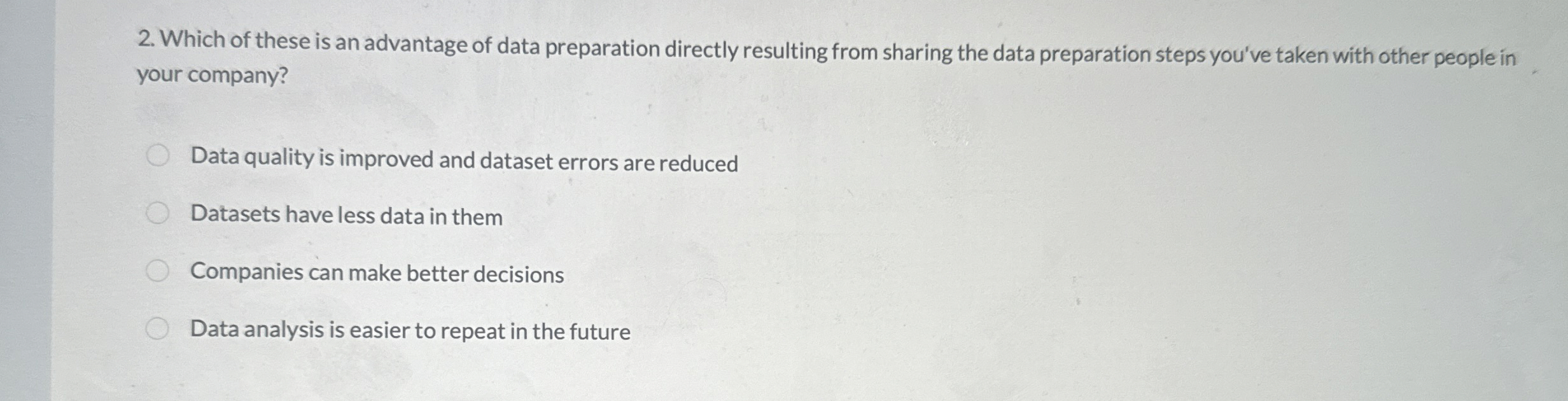 Which of these is an advantage of data