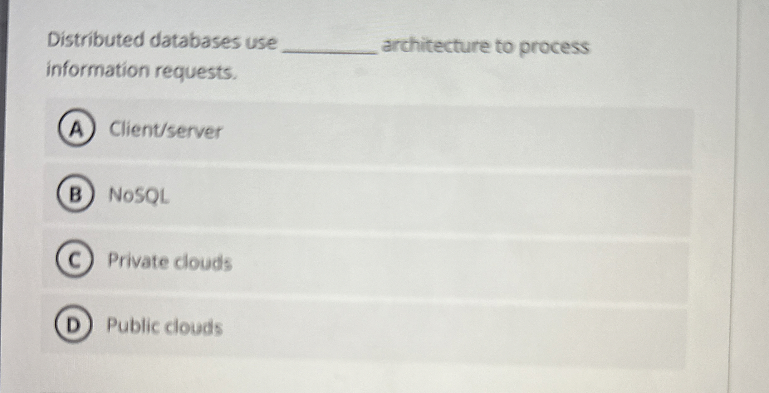 Distributed databases use architecture to process