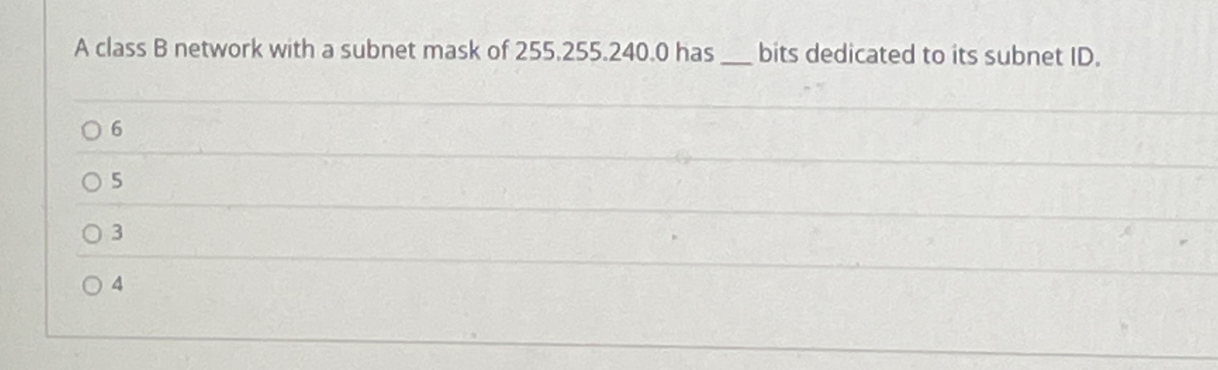 A class B network with a subnet mask of 2 5 5 . 2