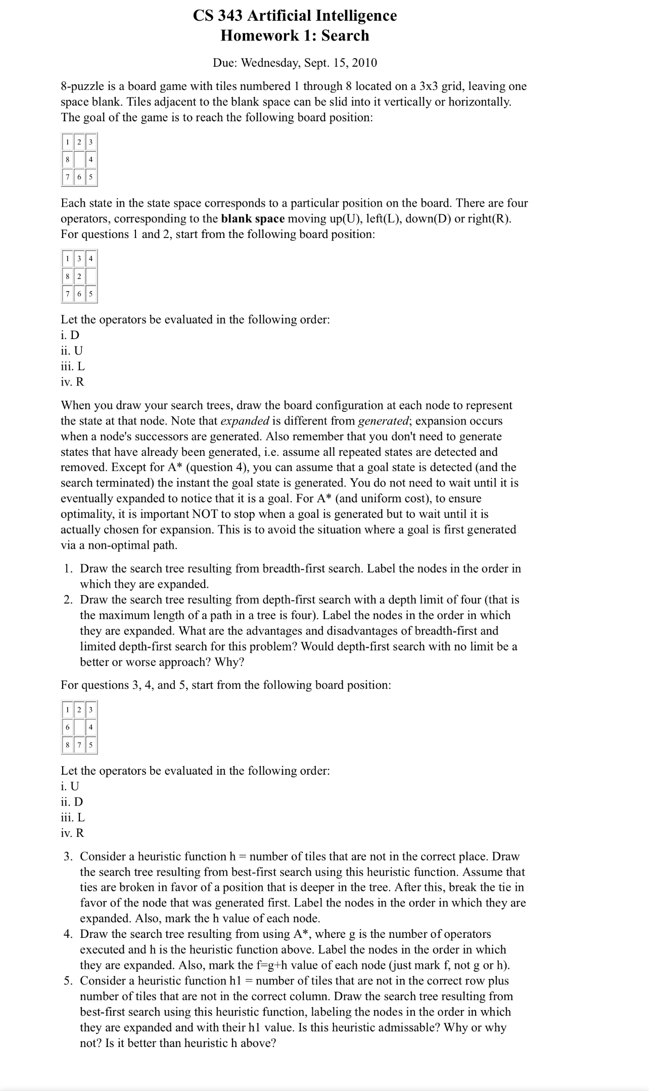 Answer for me CS 3 4 3 Artificial Intelligence