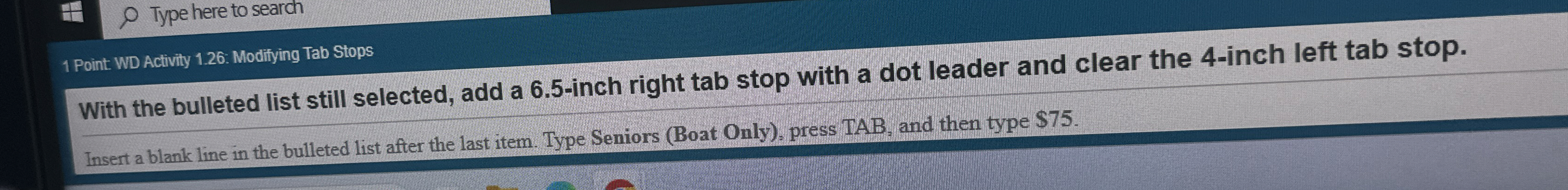Type here to search 1 Point WD Activity 1 . 2 6 :