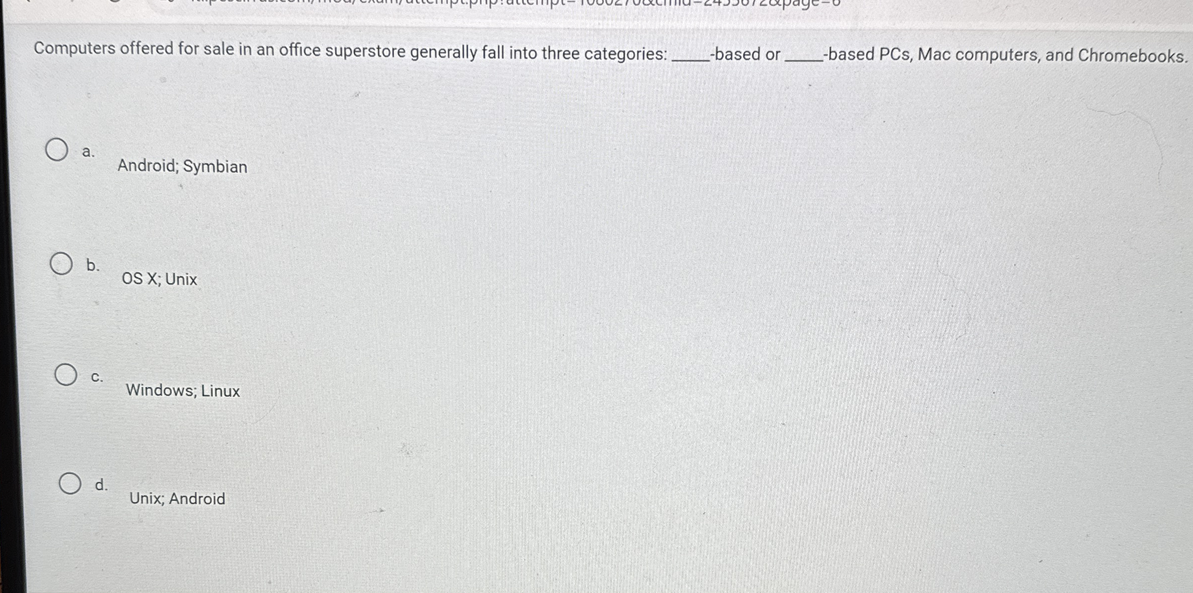 Computers offered for sale in an office