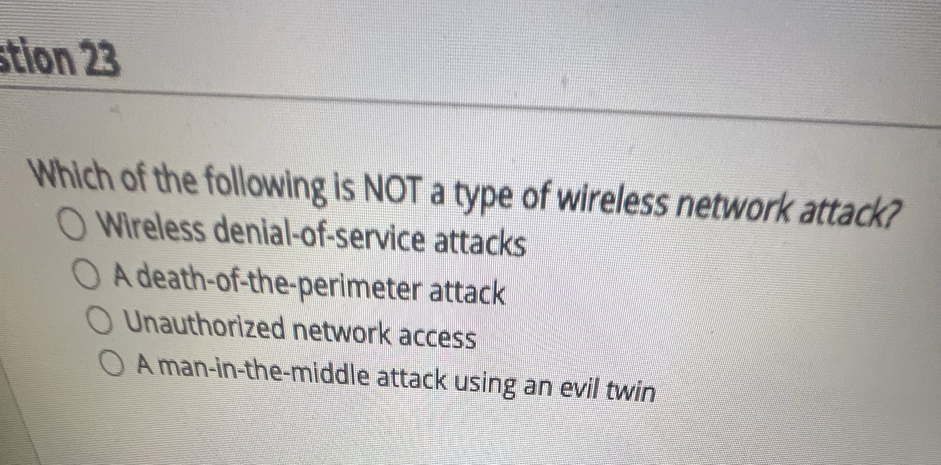 Which of the following is NOT a type of wireless