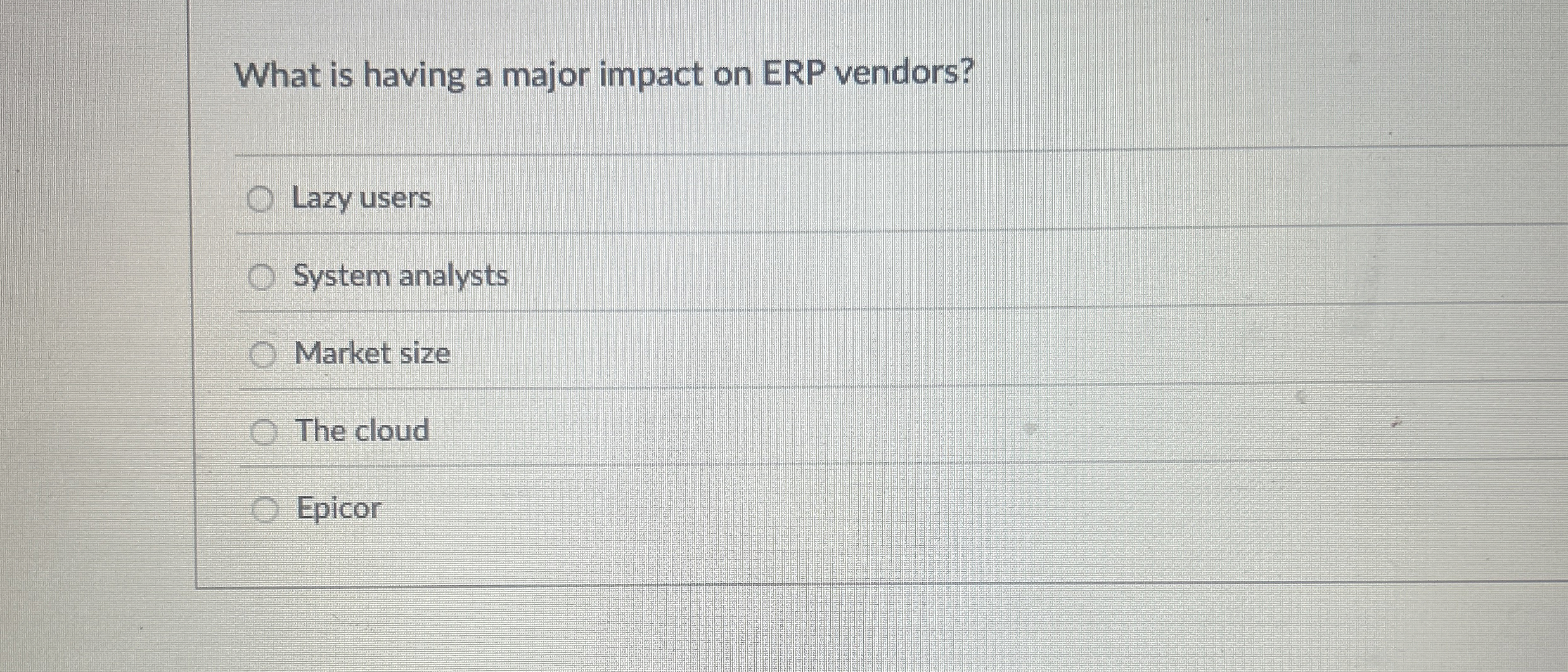 What is having a major impact on ERP vendors?