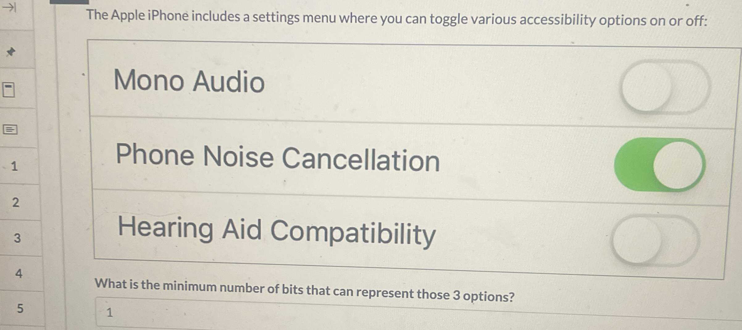 The Apple iPhone includes a settings menu where
