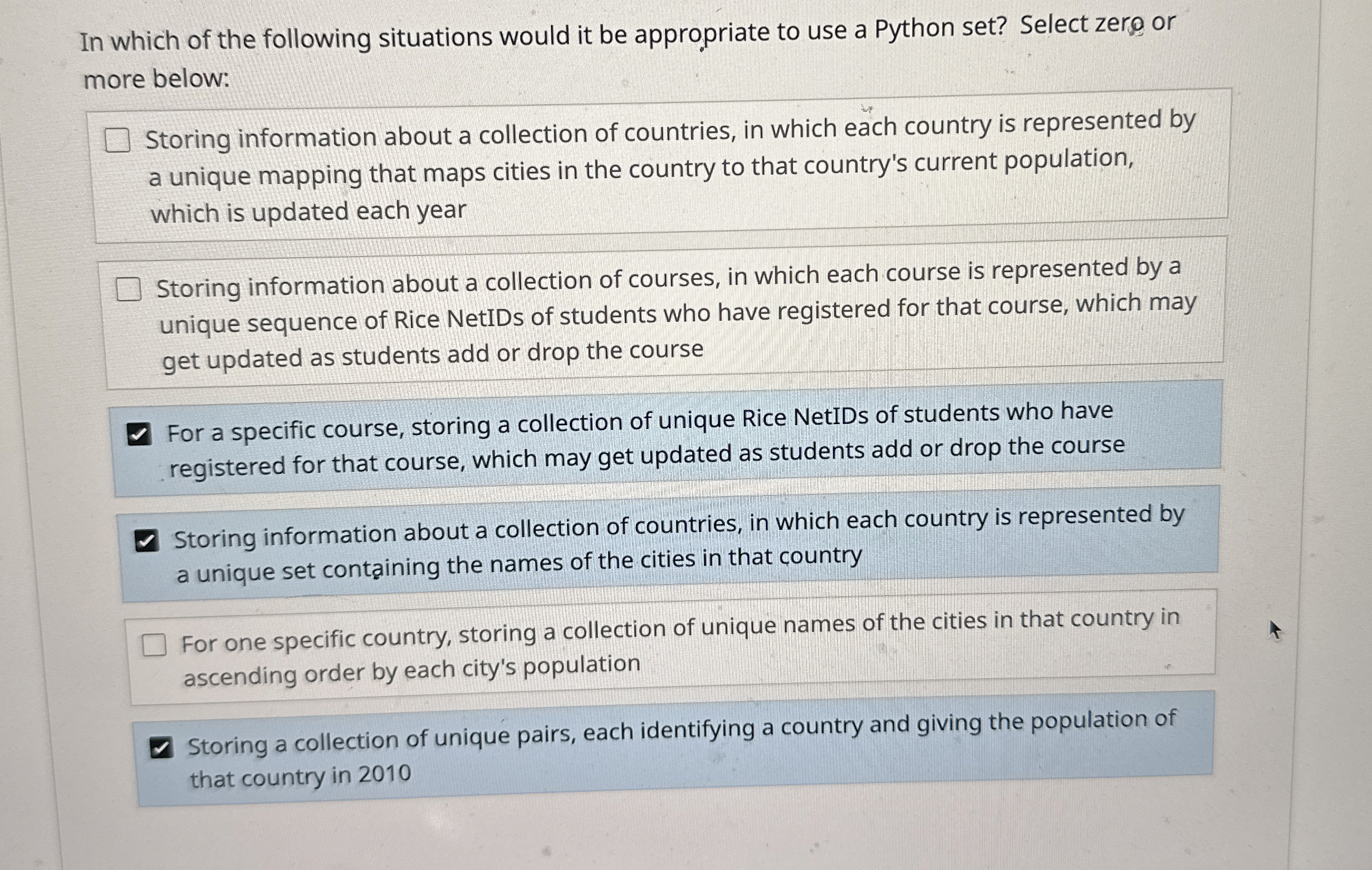 In which of the following situations would it be