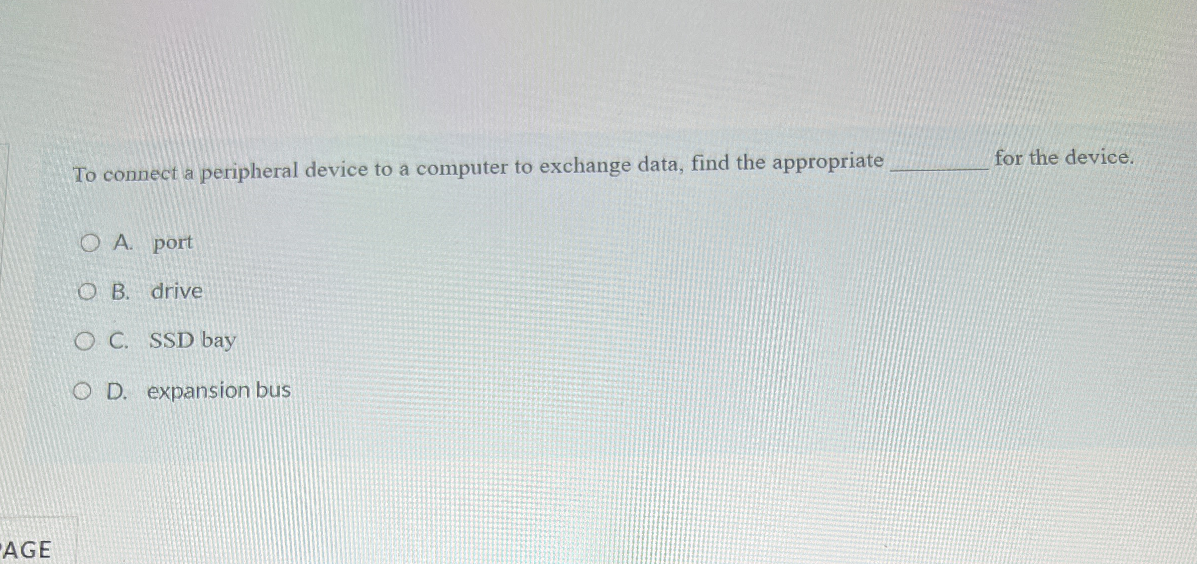 To connect a peripheral device to a computer to
