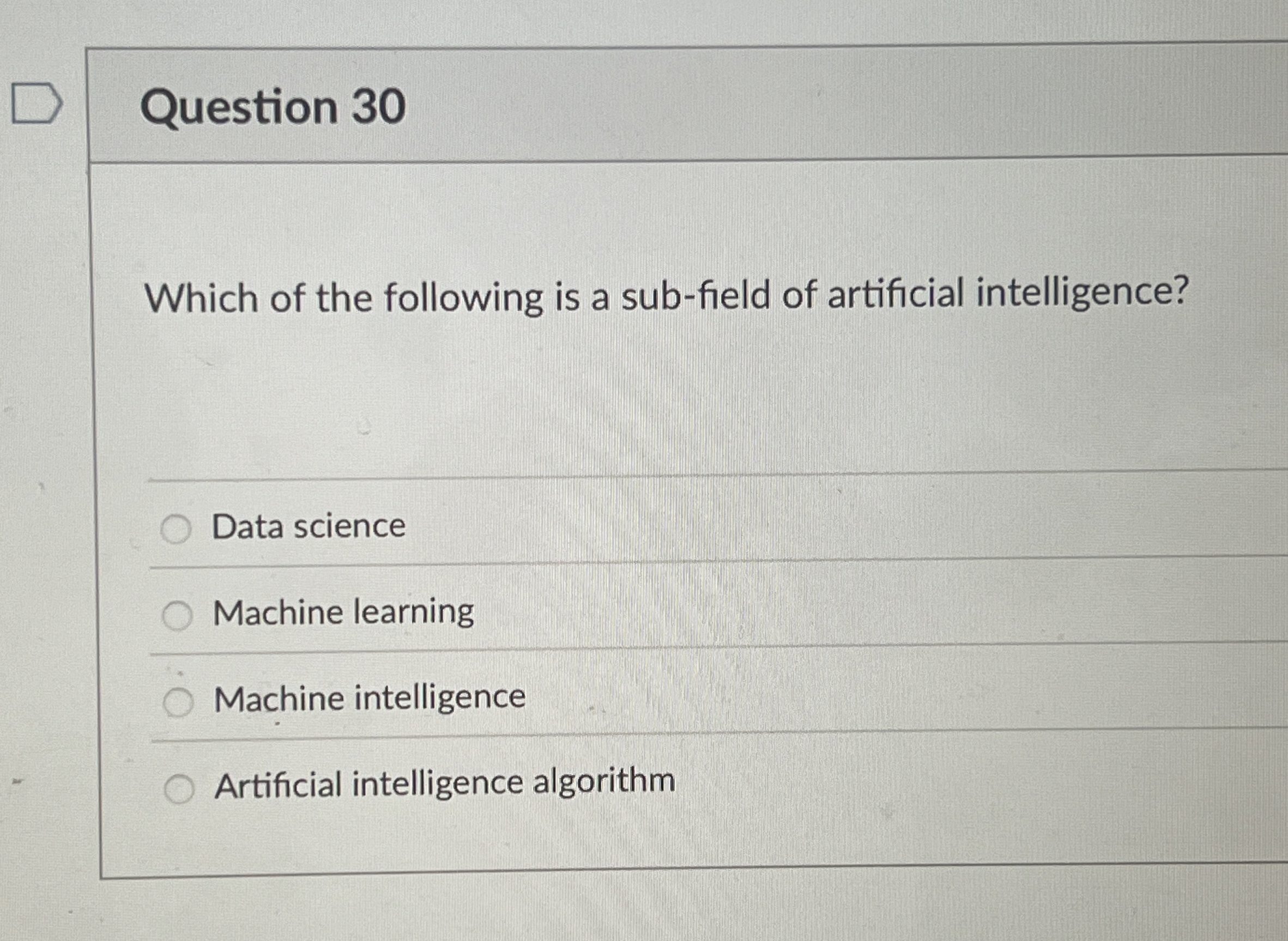 Question 3 0 Which of the following is a sub -