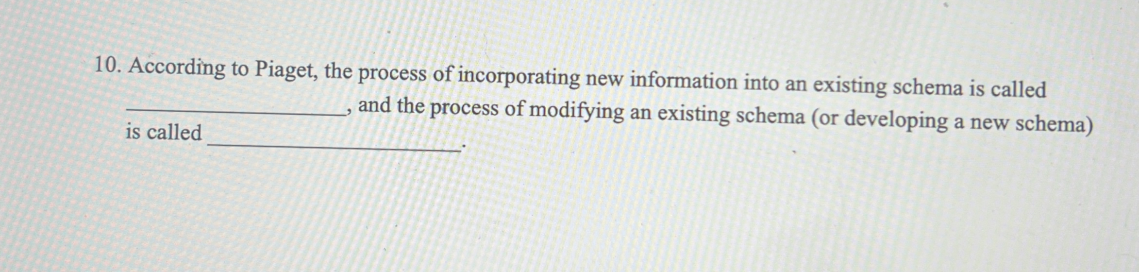According to Piaget, the process of incorporating