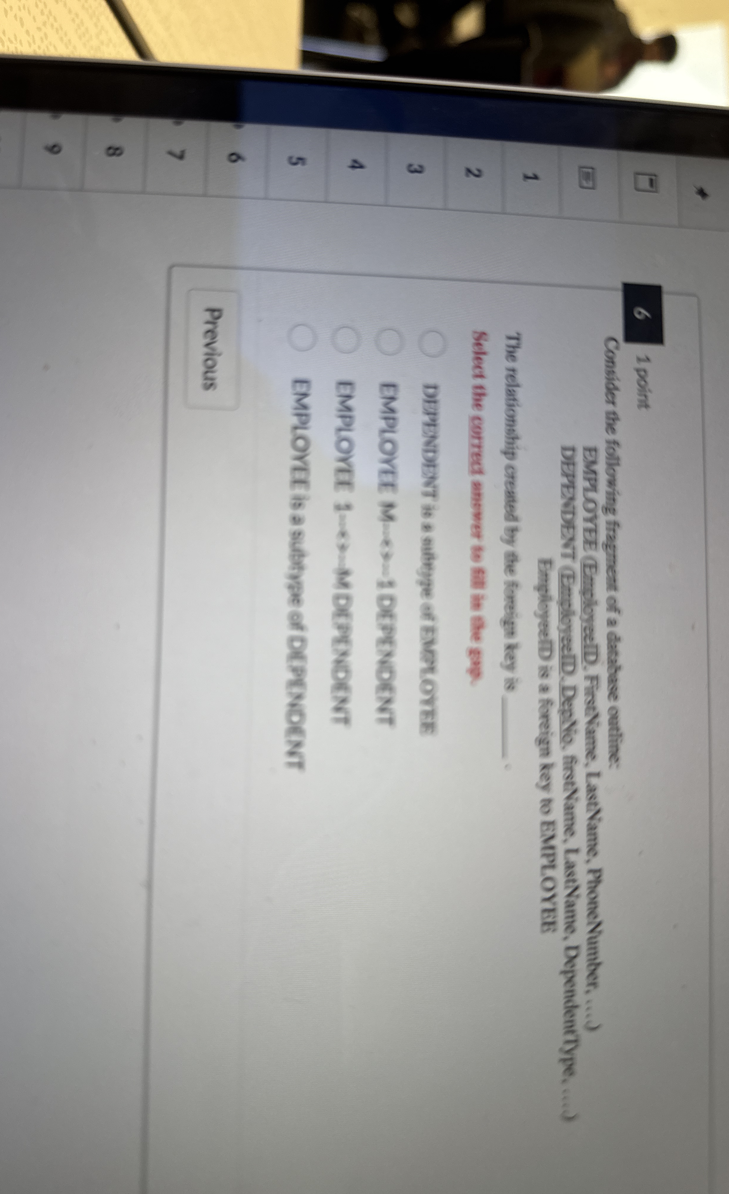 6 1 point Consider the following fragment of a