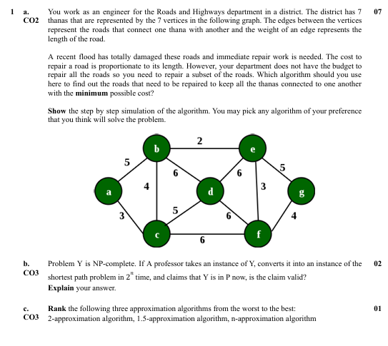 1 a . You work as an engineer for the Roads and