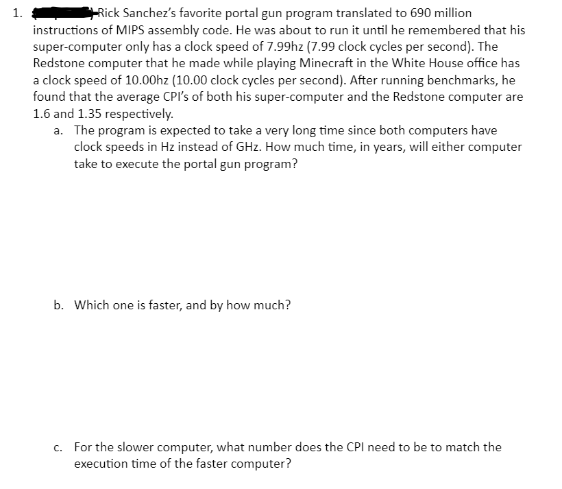 1 . Rick Sanchez's favorite portal gun program