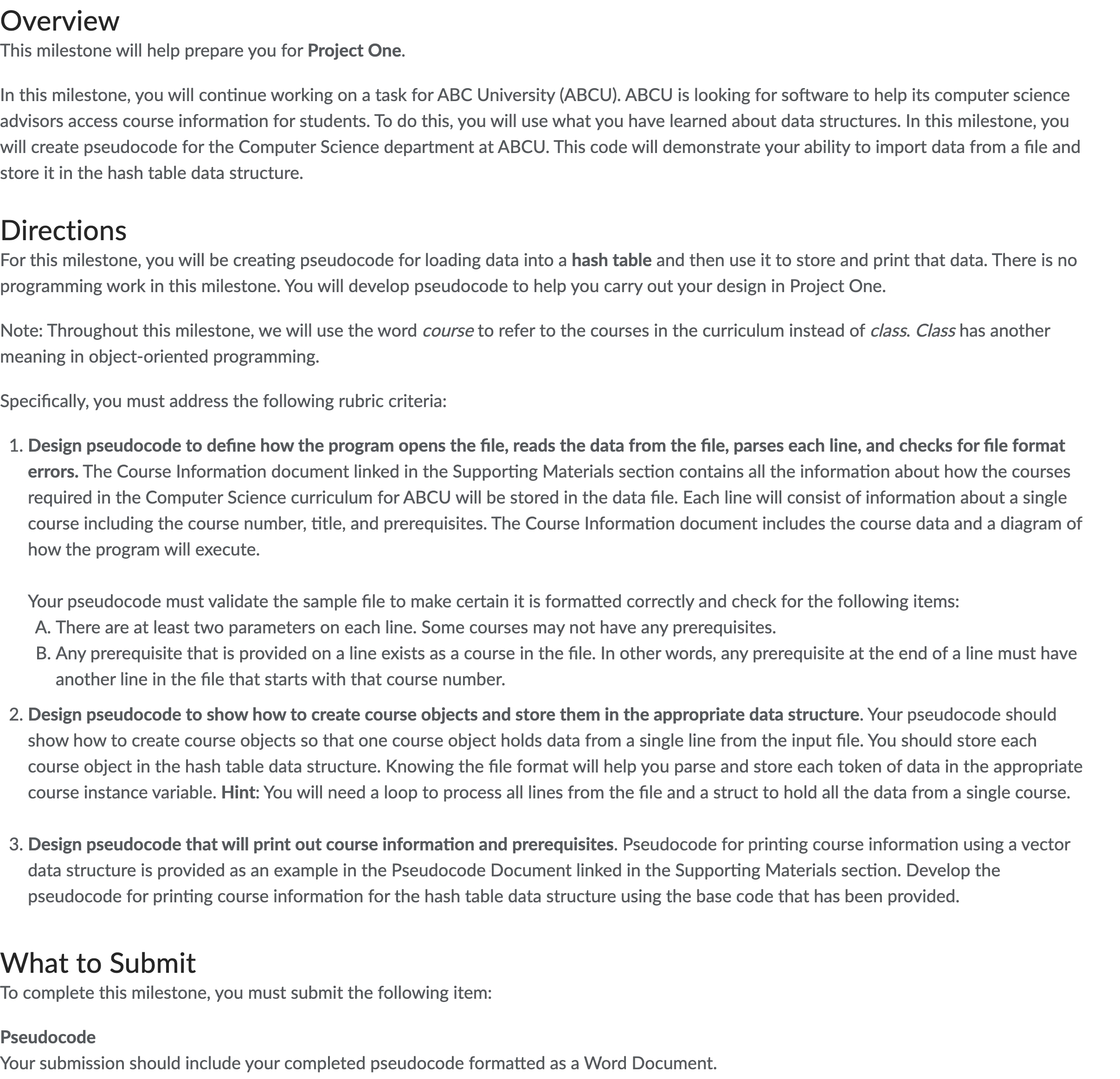 Develop PseudoCode for this assignment.