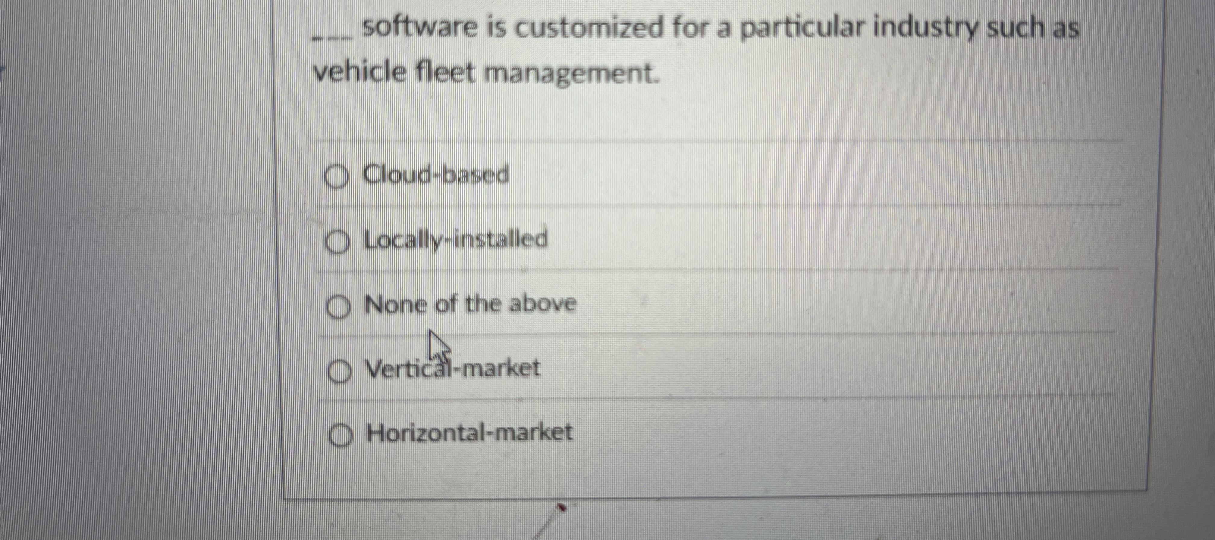 software is customized for a particular industry