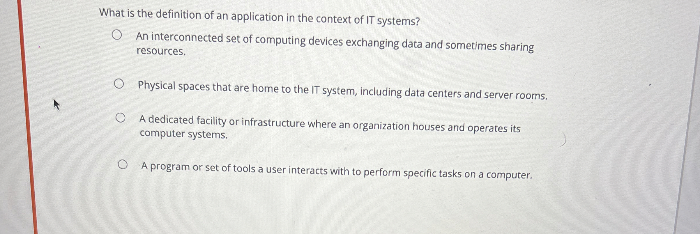 What is the definition of an application in the