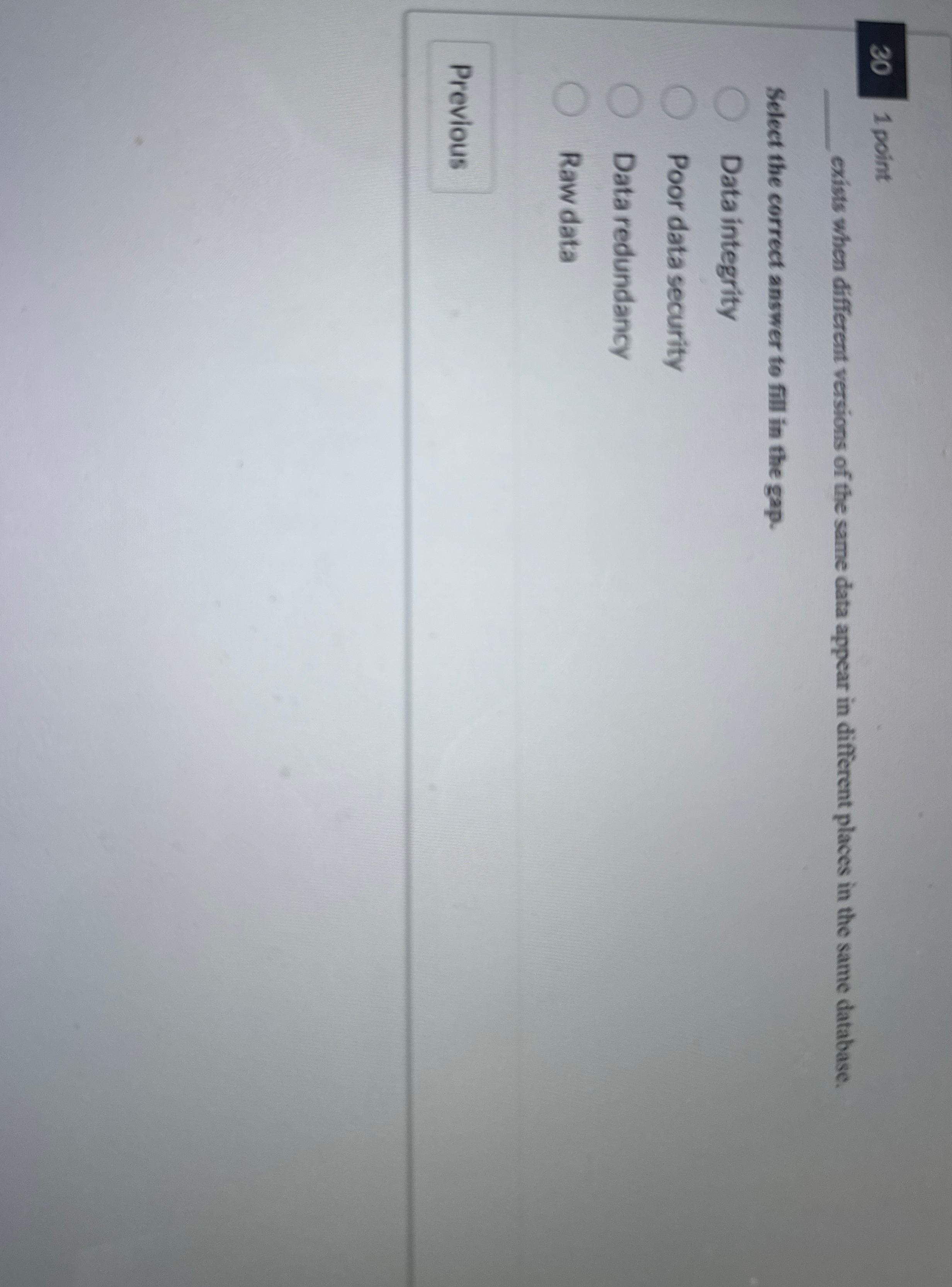 3 0 1 point exists when different versions of the