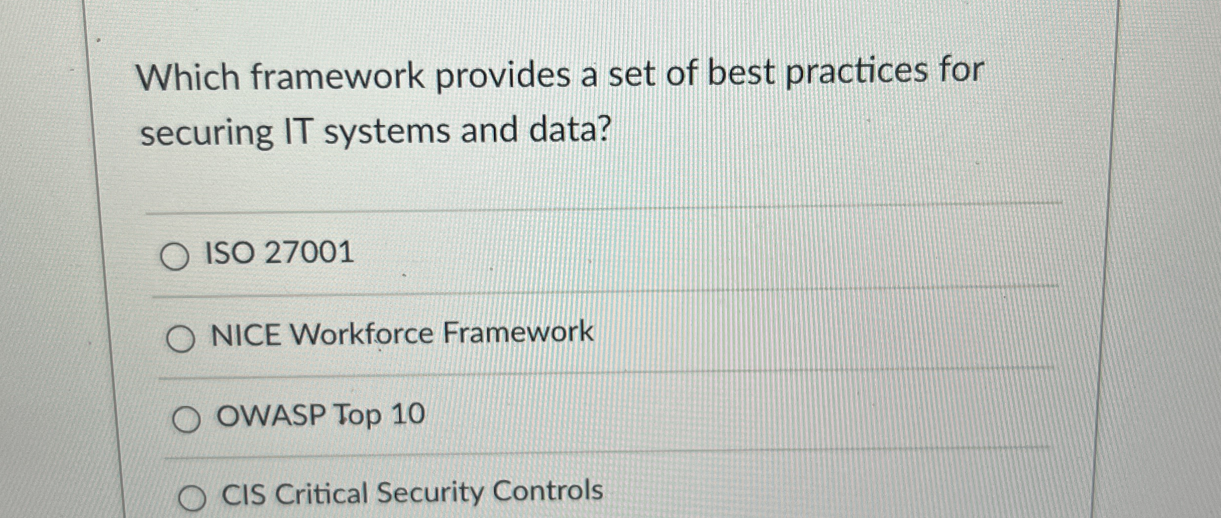Which framework provides a set of best practices