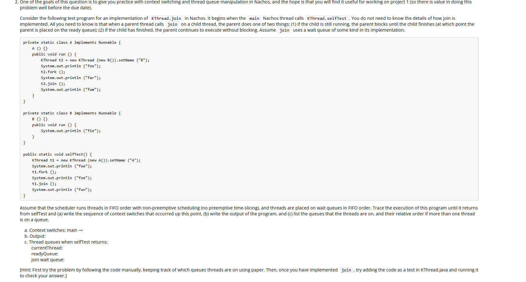 problem well before the due date ) . Consider the