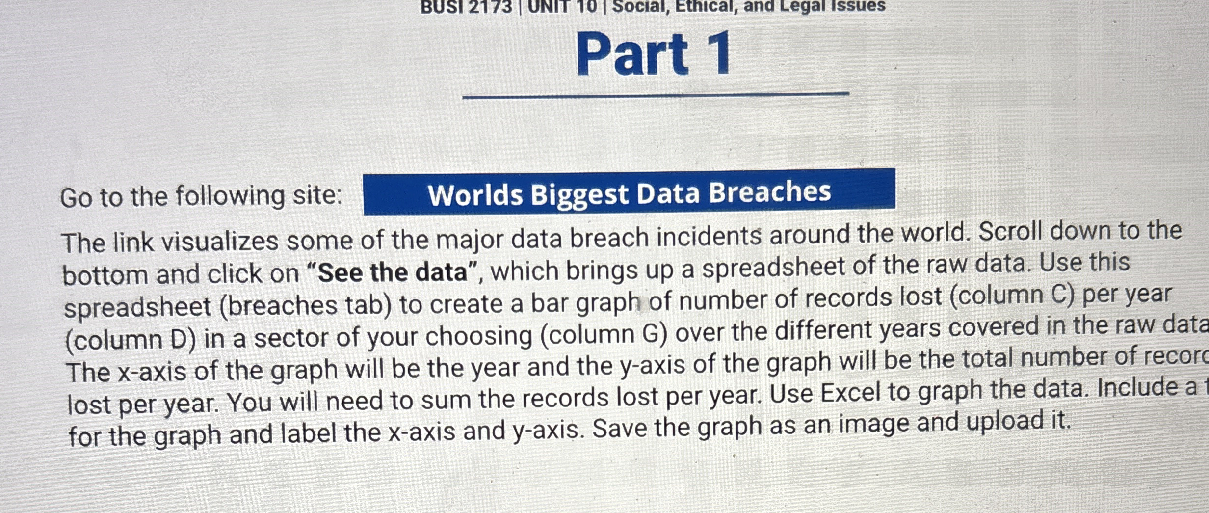 Part 1 Go to the following site: Worlds Biggest