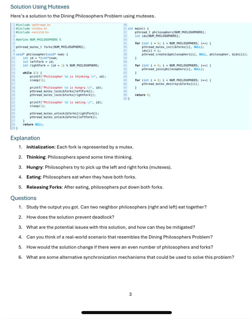 The Dining Philosophers Problem Problem