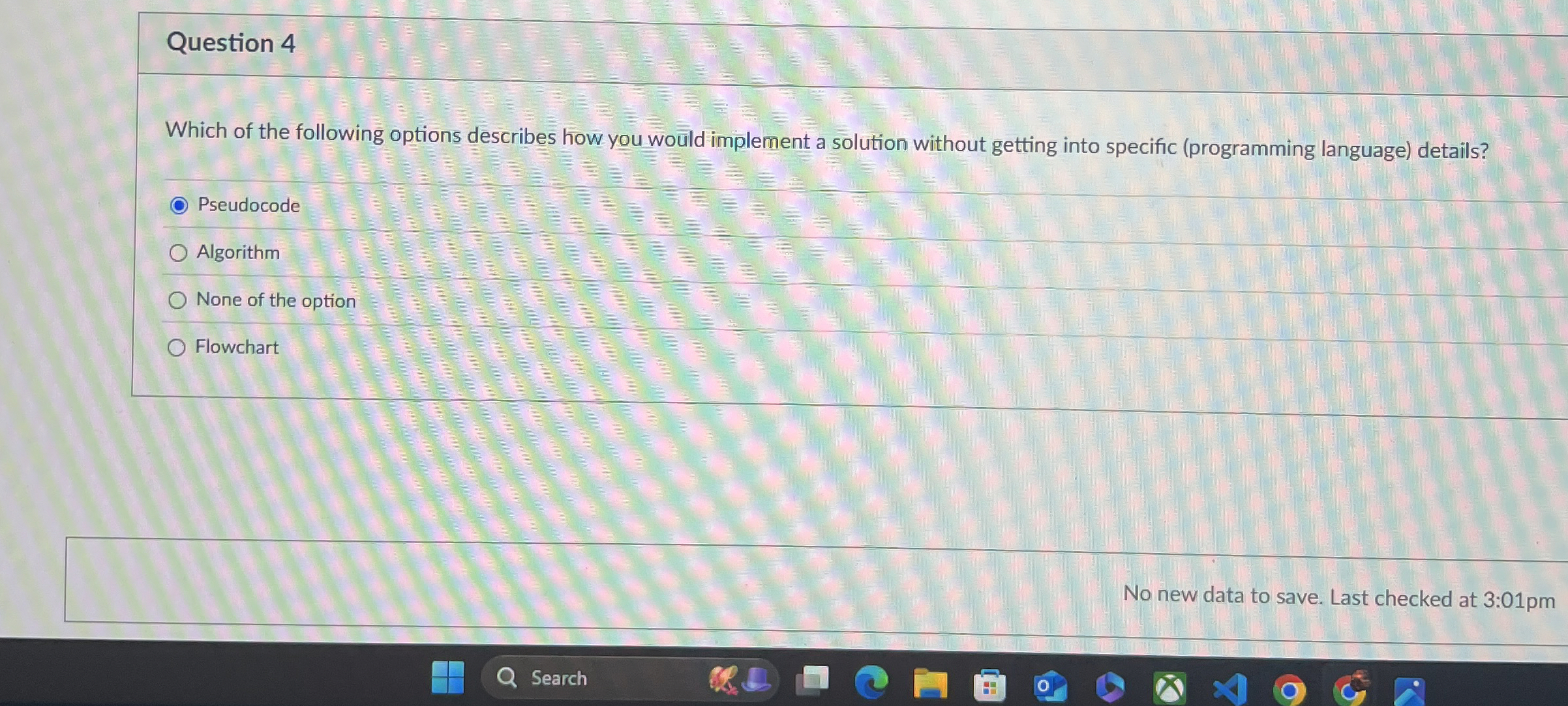 Question 4 Which of the following options