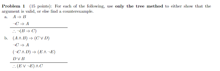Problem 1 ( 1 5 points ) : For each of the
