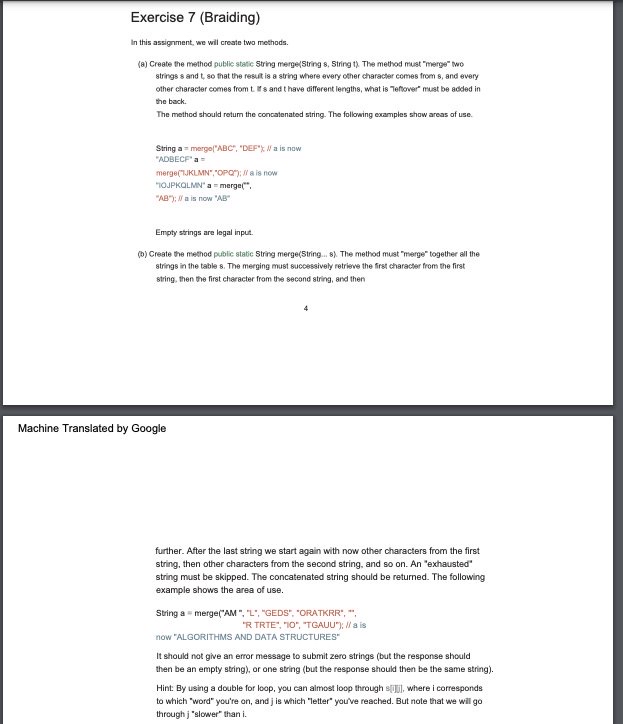 Exercise 7 ( Braiding ) In this assignment, we