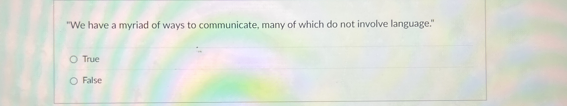 " We have a myriad of ways to communicate, many