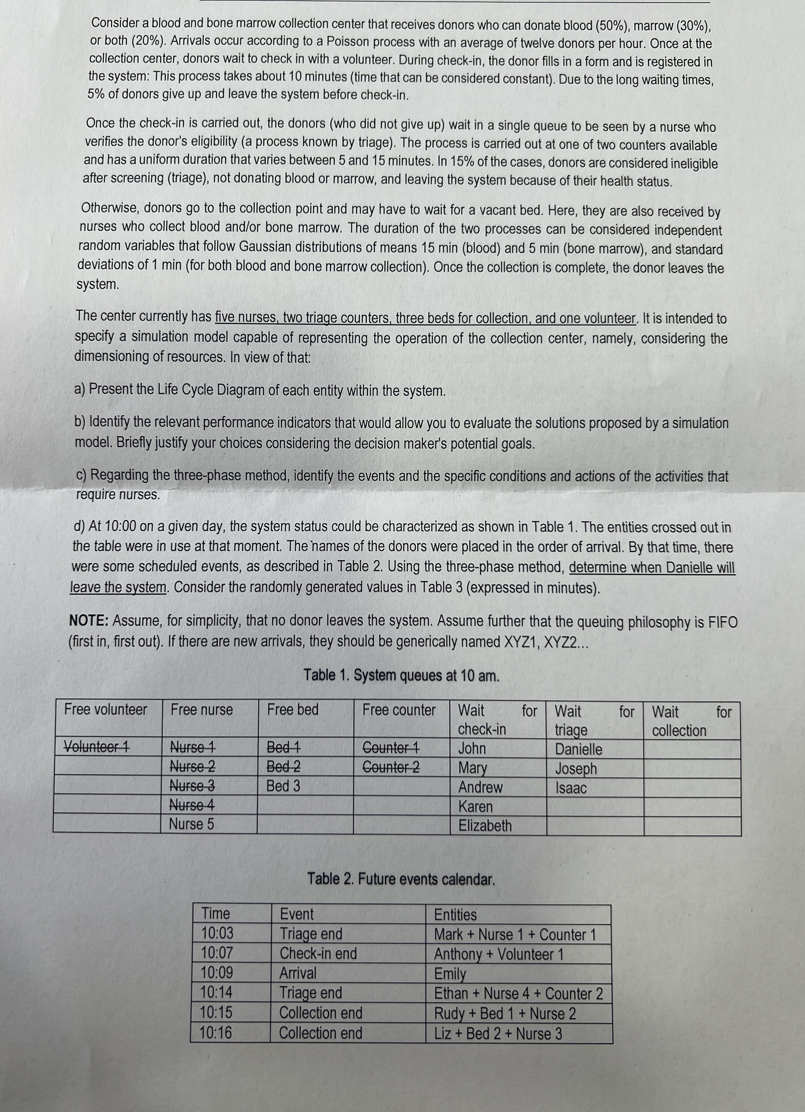 require nurses. d ) At 1 0 : 0 0 on a given day,