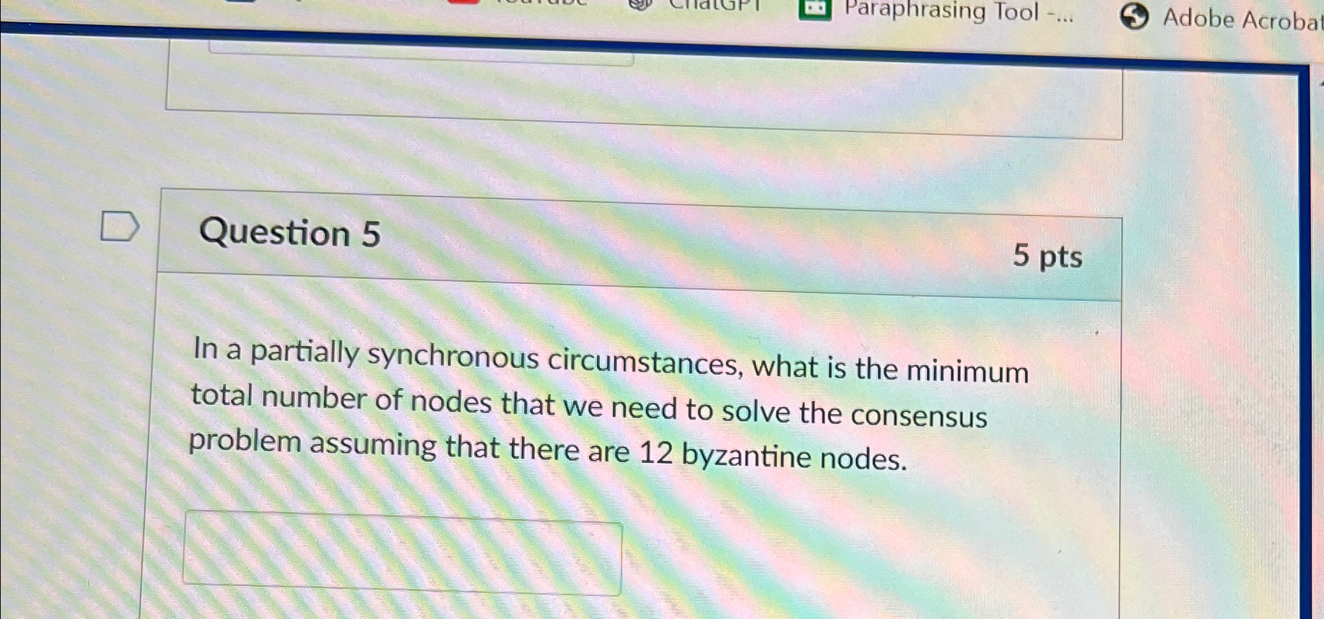 Paraphrasing Tool Adobe Acroba Question 5 5 pts