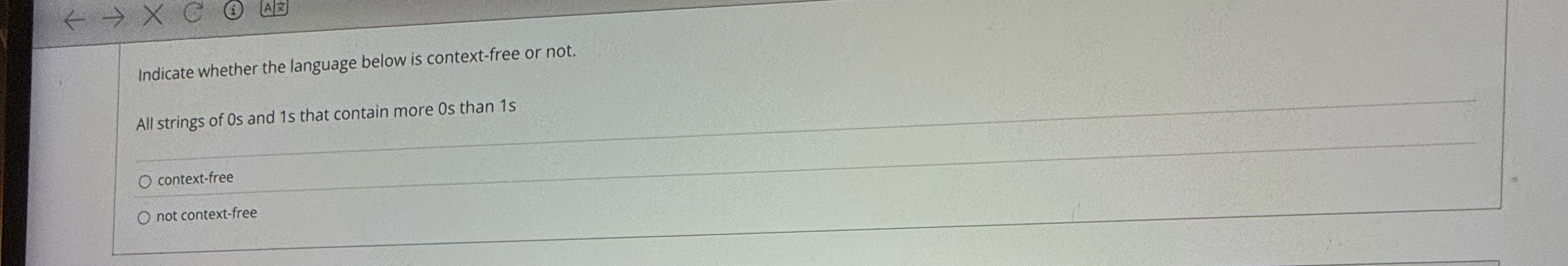 Indicate whether the language below is context -