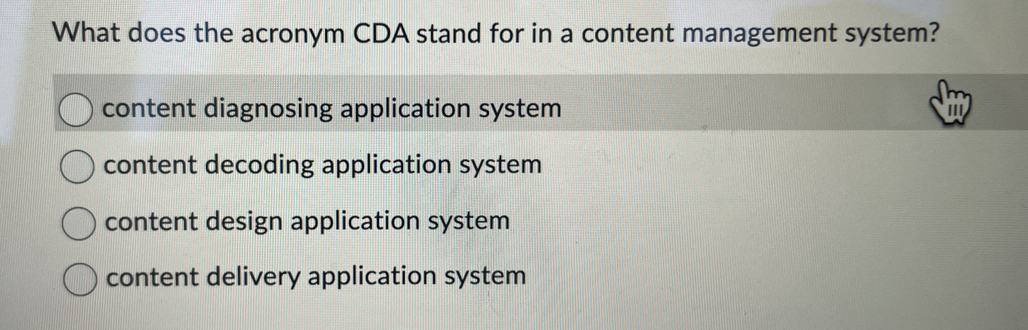 What does the acronym CDA stand for in a content