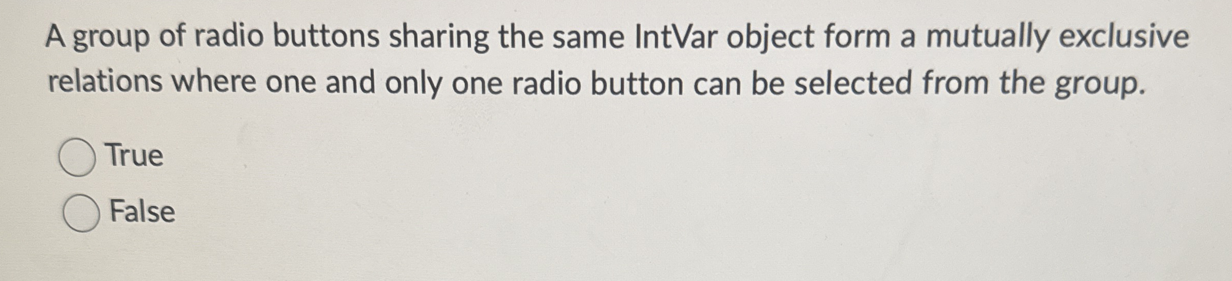 A group of radio buttons sharing the same IntVar