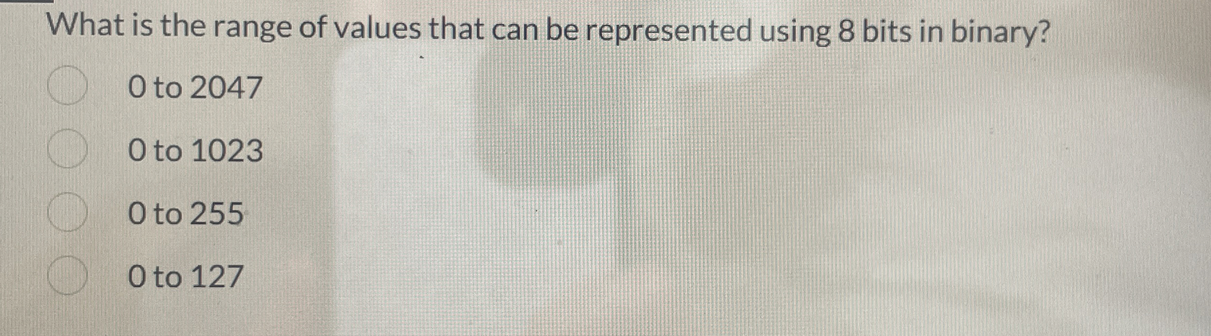 What is the range of values that can be